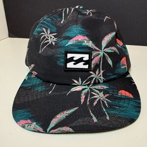 Billabong Black Tropical Kids Hat with Palm Tree Design